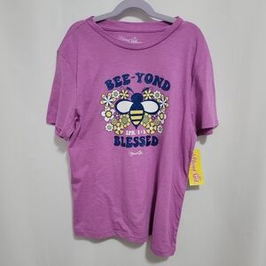 Classic Purple Blessed Girl Kids T-Shirt, Size L, New With Tags